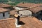 Terracotta tiled rooftops in the village of Ghivizzano