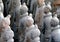 Terracotta Warriors, Xian, Shaanxi Province, China: Detail of soldiers in the Terracotta Army, side view.