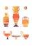 Terracotta watercolor Greek vases set