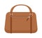 Terracotta women leather handbag fashion flat vector.