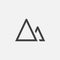 Terrain icon, mountains sign, vector logo, linear pictogram isolated on white, pixel perfect illustration.