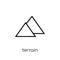 Terrain icon. Trendy modern flat linear vector Terrain icon on w