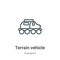 Terrain vehicle outline vector icon. Thin line black terrain vehicle icon, flat vector simple element illustration from editable