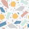 Terrazzo floor marble seamless handcrafted pattern the abstract vector illustration.