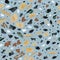 Terrazzo flooring seamless pattern blue background