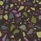 Terrazzo flooring seamless pattern. Marble mosaic made in colored polished pebble.