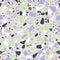 Terrazzo flooring seamless pattern. Pastel colors. Marble mosaic made in colored polished pebble.