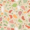 Terrazzo flooring seamless pattern. Pastel colors. Marble mosaic made in colored polished pebble. Vector