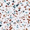 Terrazzo flooring, seamless pattern. Polished pebble stone tile. Bright and modern abstract background