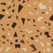 Terrazzo inspired vector seamless pattern. Made in warm colours and earthy tones. Fully editable illustration and comes in