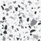Terrazzo vector natural gray texture. Seamless pattern abstract background