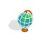 Terrestrial globe icon, isometric 3d style