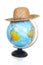 The terrestrial globe and straw hat