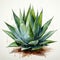 Terrestrial plant in white flowerpot on green background, Still life photography