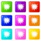 Terrible explosion icons 9 set