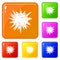 Terrible explosion icons set vector color