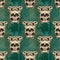 Terrible frightening seamless pattern with skull