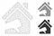Terrible House Vector Mesh 2D Model and Triangle Mosaic Icon