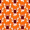 Terrible howling wraith background. Ghost seamless pattern. Mons