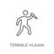 terrible human linear icon. Modern outline terrible human logo c