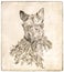 Terrier Dog - Antique Sepia