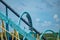 Terrific view of people enjoying Kraken rollercoaster at Seaworld 2.