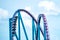 Terrific view of people having fun Mako roller coaster at Seaworld 2