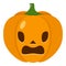 Terrified Halloween Pumpkin Flat Icon