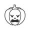 Terrified Halloween Pumpkin Outline Icon