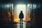 Terrifying corridor, a lone teen confronts fear and solitude bravely