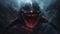 Terrifying Demonic Dolphin: A Scary Shark With Red Teeth In Andreas Rocha Style