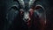 Terrifying Demonic Goat: A Grinning Evil With Red Eyes