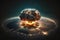 Terrifying nuclear explosion bomb, with its intense energy