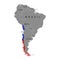 Territory of Chile on South America continent. White background. Vector illustration