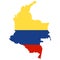 Territory of Colombia on a white background