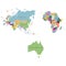 Territory of continents - Europe Australia Africa Eurasia