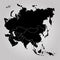 Territory of Europe, Asia, Eurasia with separate countries. Gray background. Vector illustration