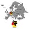 Territory of Europe continent. Germany. Separate countries with flags. List of countries in Europe. White background. Vector illus