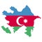 Territory and flag of Azerbaijan. White background. Vector illustration.