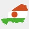 Territory and flag of Niger. Vector illustration.