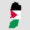 Territory and flag of Palestine. Gray background. Vector illustration.