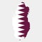 Territory and flag of Qatar. Gray background. Vector illustration.