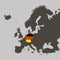 Territory of Germany with flag on Europe map