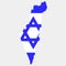 Territory of Israel. Gray background. Vector illustration