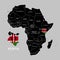 Territory of Kenya on Africa continent. Vector illustration