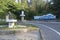 Territory near the entrance to the sanatorium, `Blue Hill` an early summer morning in Hosta district of Sochi