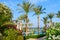 Territory of popular Stella Di Mare Sharm Beach Hotel & Spa 5 * in Naama Bay, Sharm El Sheikh, Egypt. Main building and pool