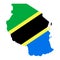 Territory of Tanzania on a white background