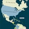 Territory of United States of America. Florida. Hurricane - storm Michael. Hurricane damage. Vector illustration