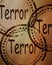 Terror stamp on a grunge background